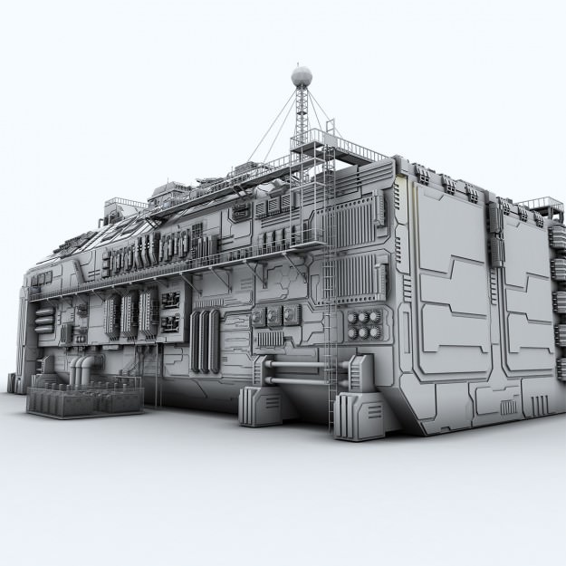 Sci-fi Factory 3D model_5