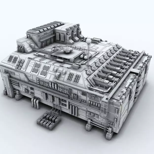 Sci-fi Factory 3D model_0