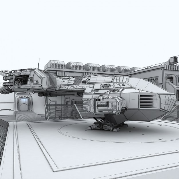 Sci-fi Factory 3D model_13