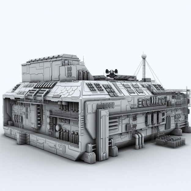 Sci-fi Factory 3D model_3