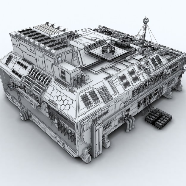 Sci-fi Factory 3D model_11