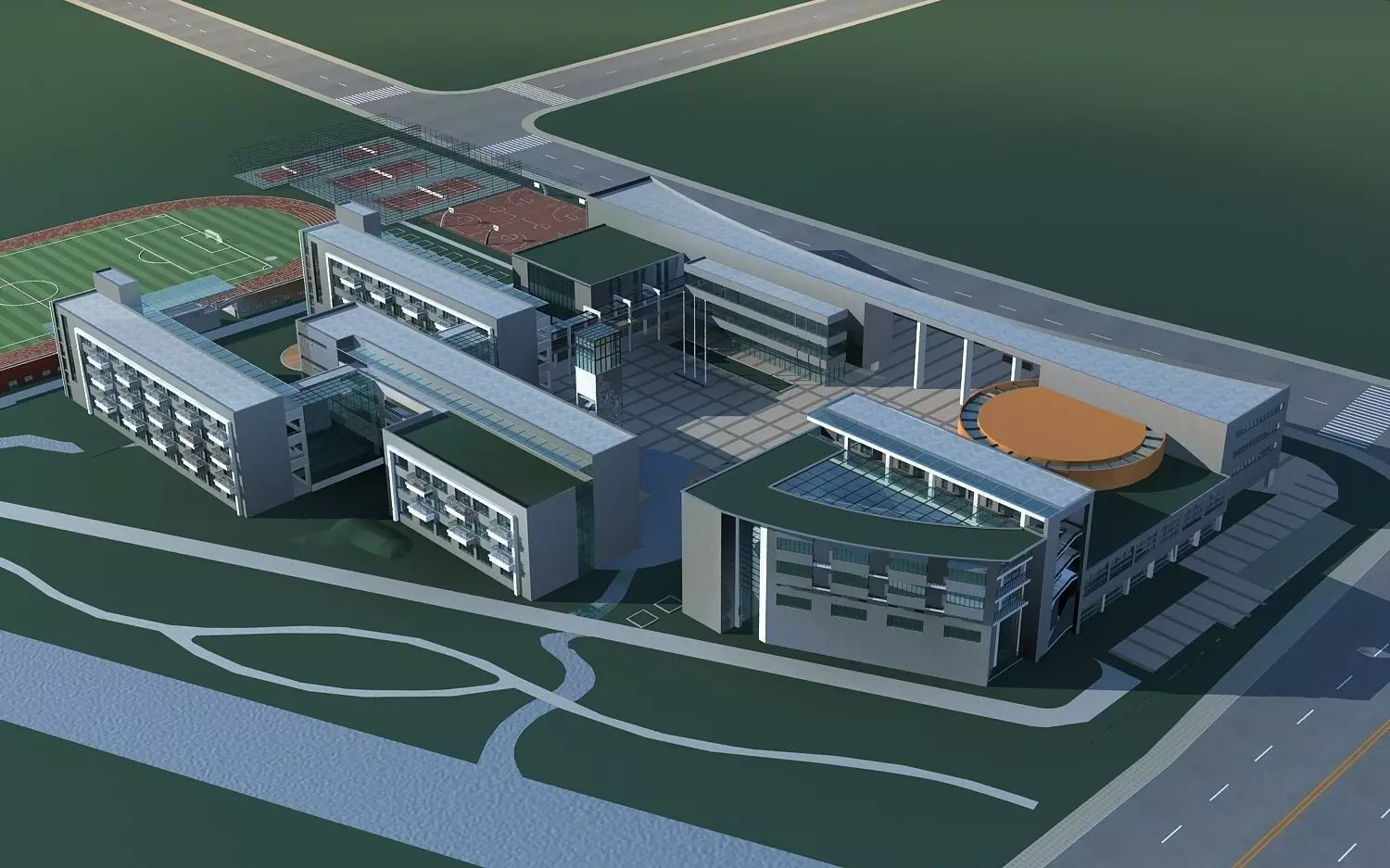School Building 3D model_0
