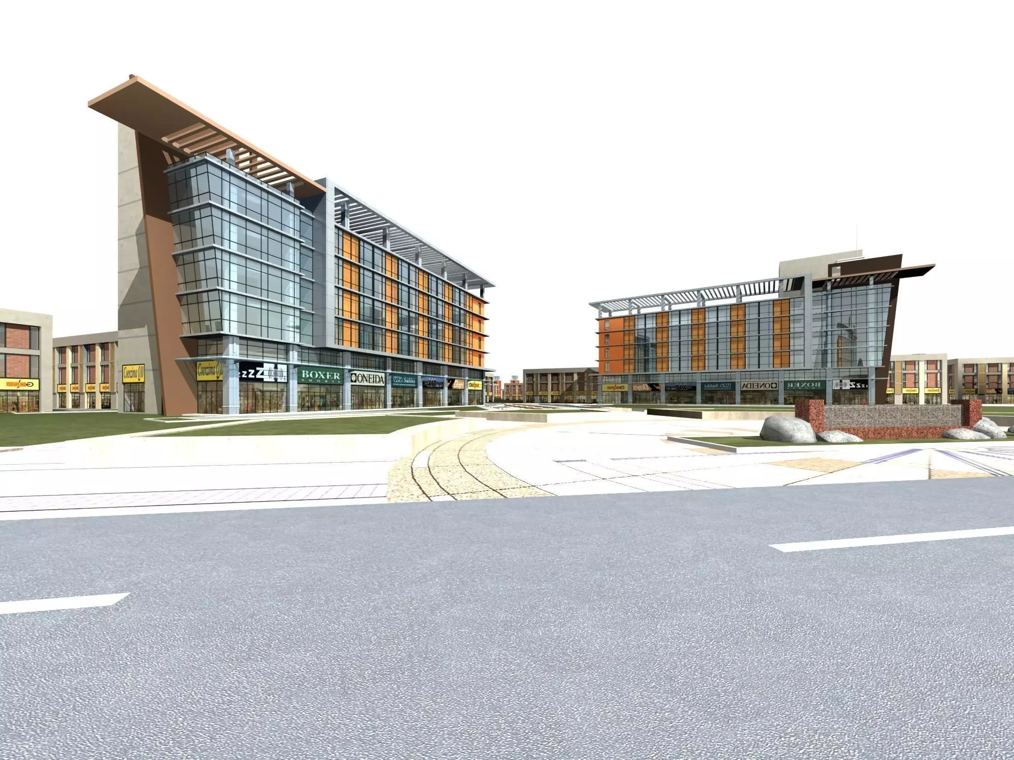 Commercial Building 3D model_0