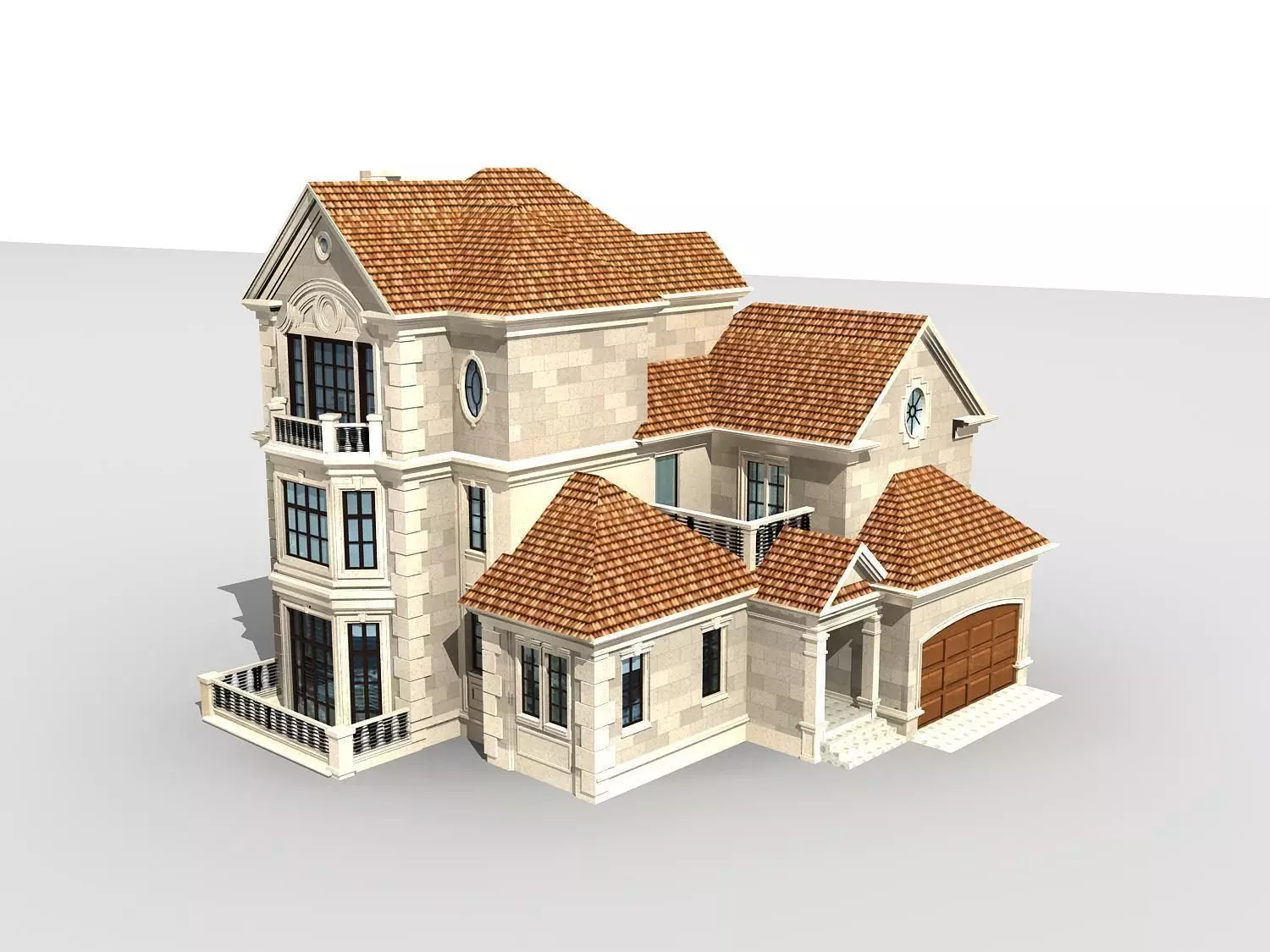 Villa house 3D model_0