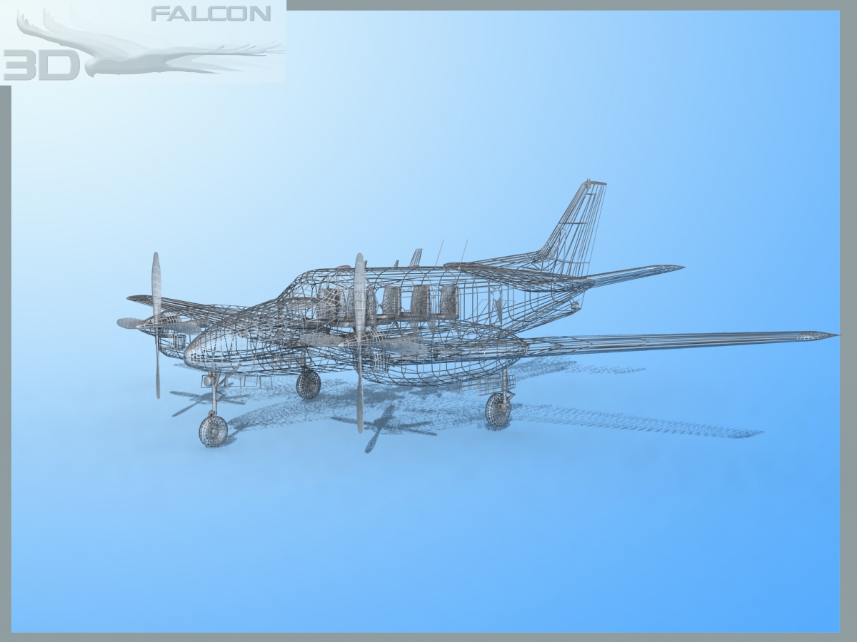 Falcon3D E90 King Air F10 3D model_12