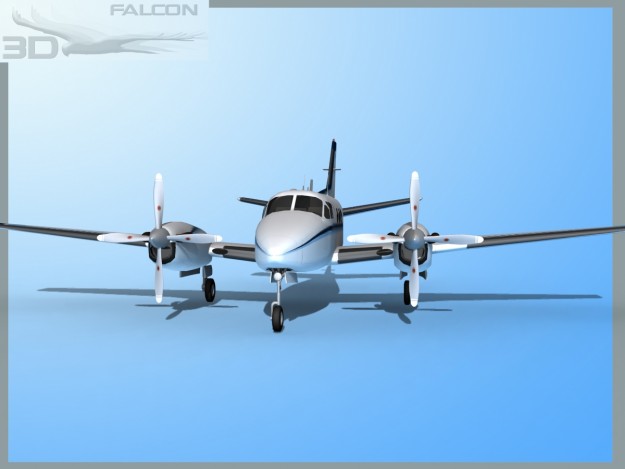 Falcon3D E90 King Air F10 3D model_1