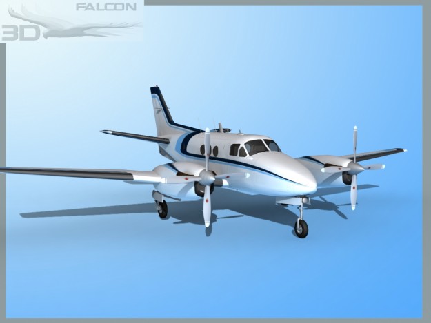 Falcon3D E90 King Air F10 3D model_2