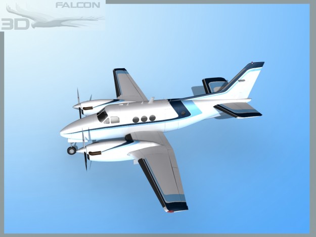 Falcon3D E90 King Air F10 3D model_9
