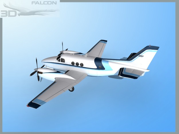 Falcon3D E90 King Air F10 3D model_8