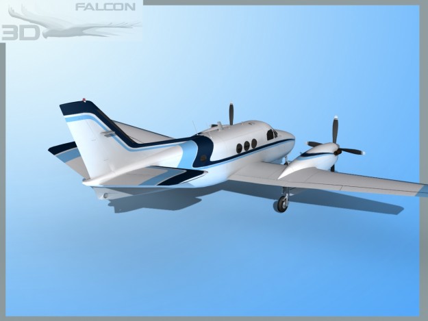 Falcon3D E90 King Air F10 3D model_5