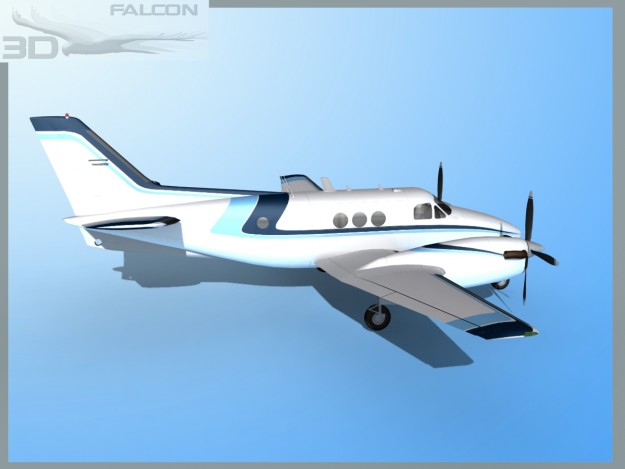 Falcon3D E90 King Air F10 3D model_4