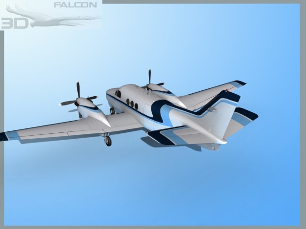 Falcon3D E90 King Air F10 3D model_7