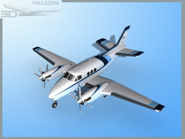 Falcon3D E90 King Air F10 3D model_10