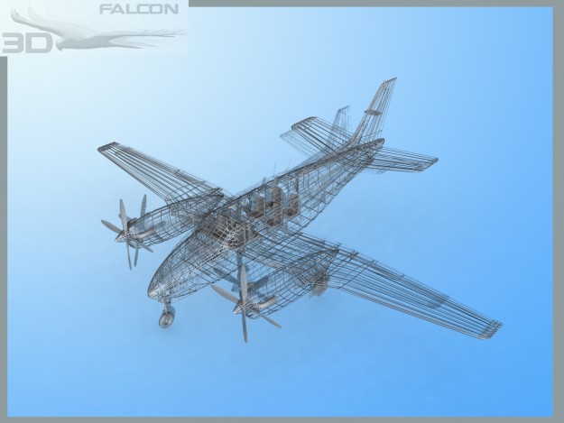 Falcon3D E90 King Air F10 3D model_11