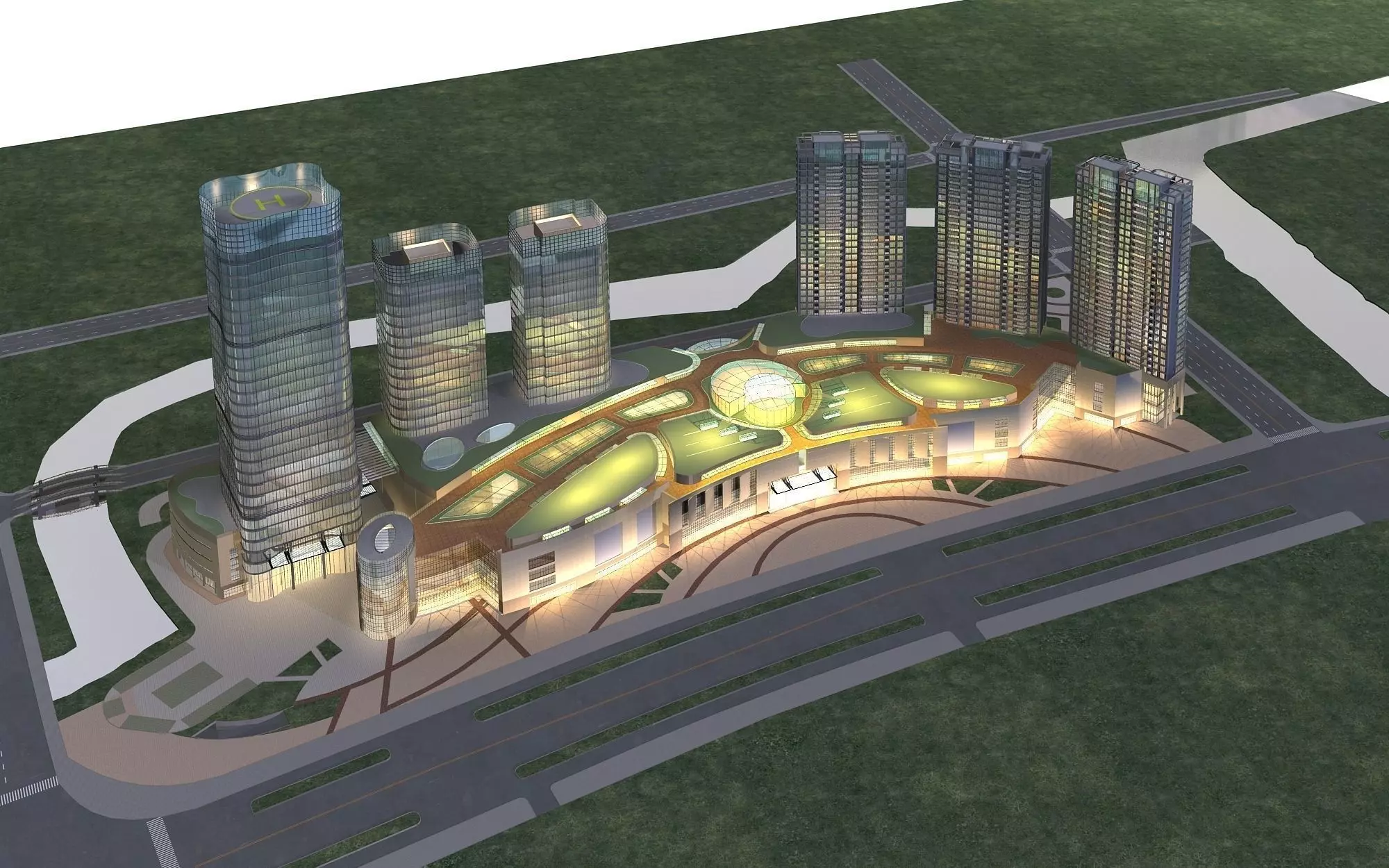 Commercial Building 3D model_0