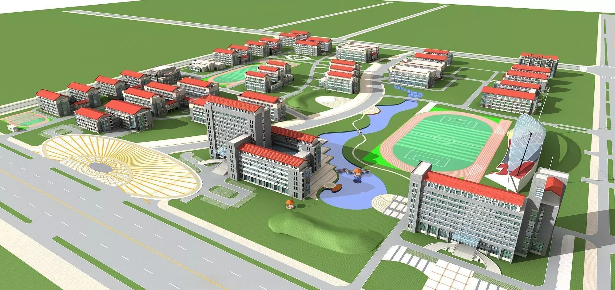 School Building 3D model_0