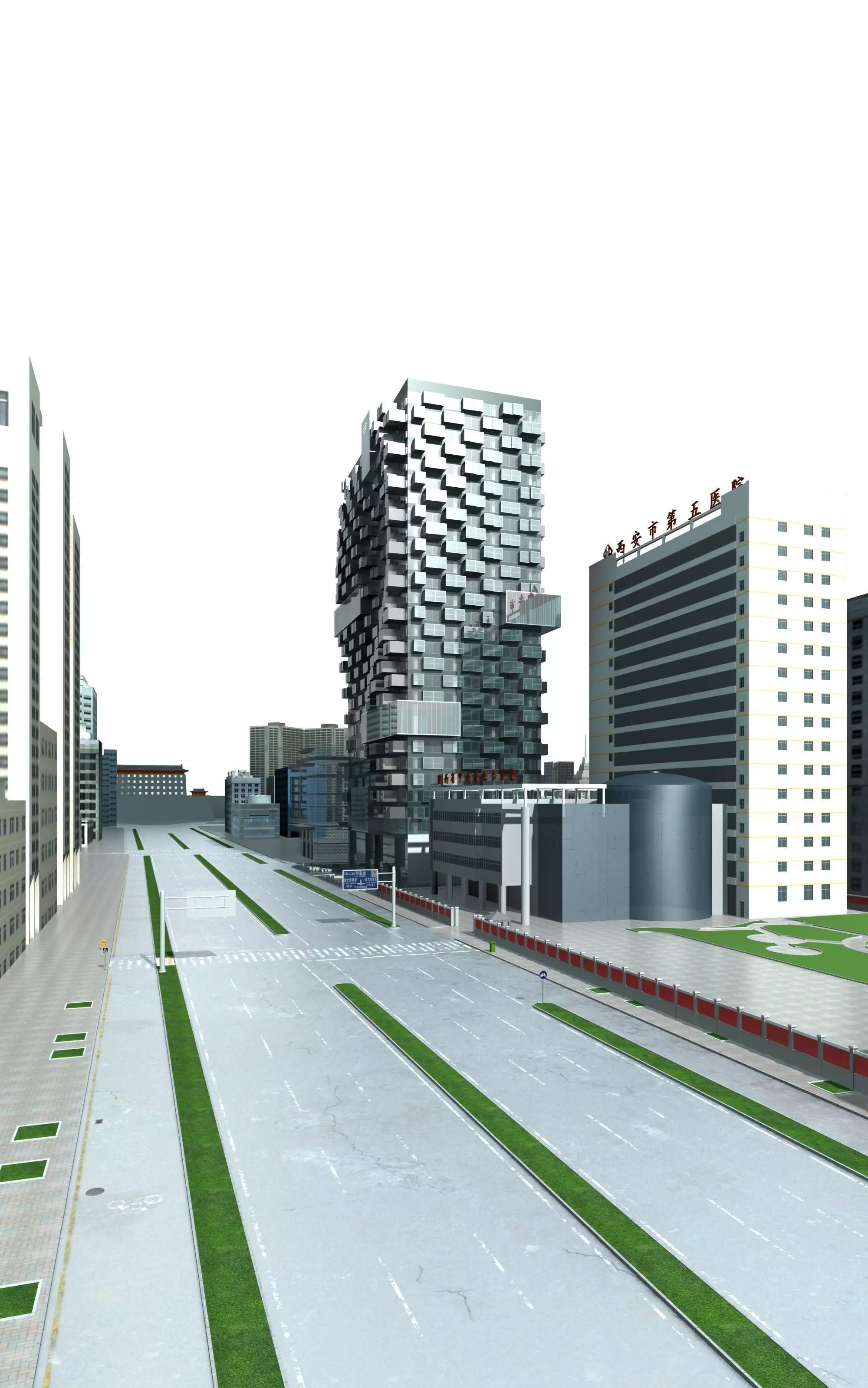 Commercial Building 3D model_0