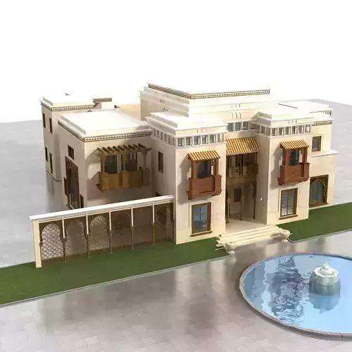 Villa arabic house with fountain