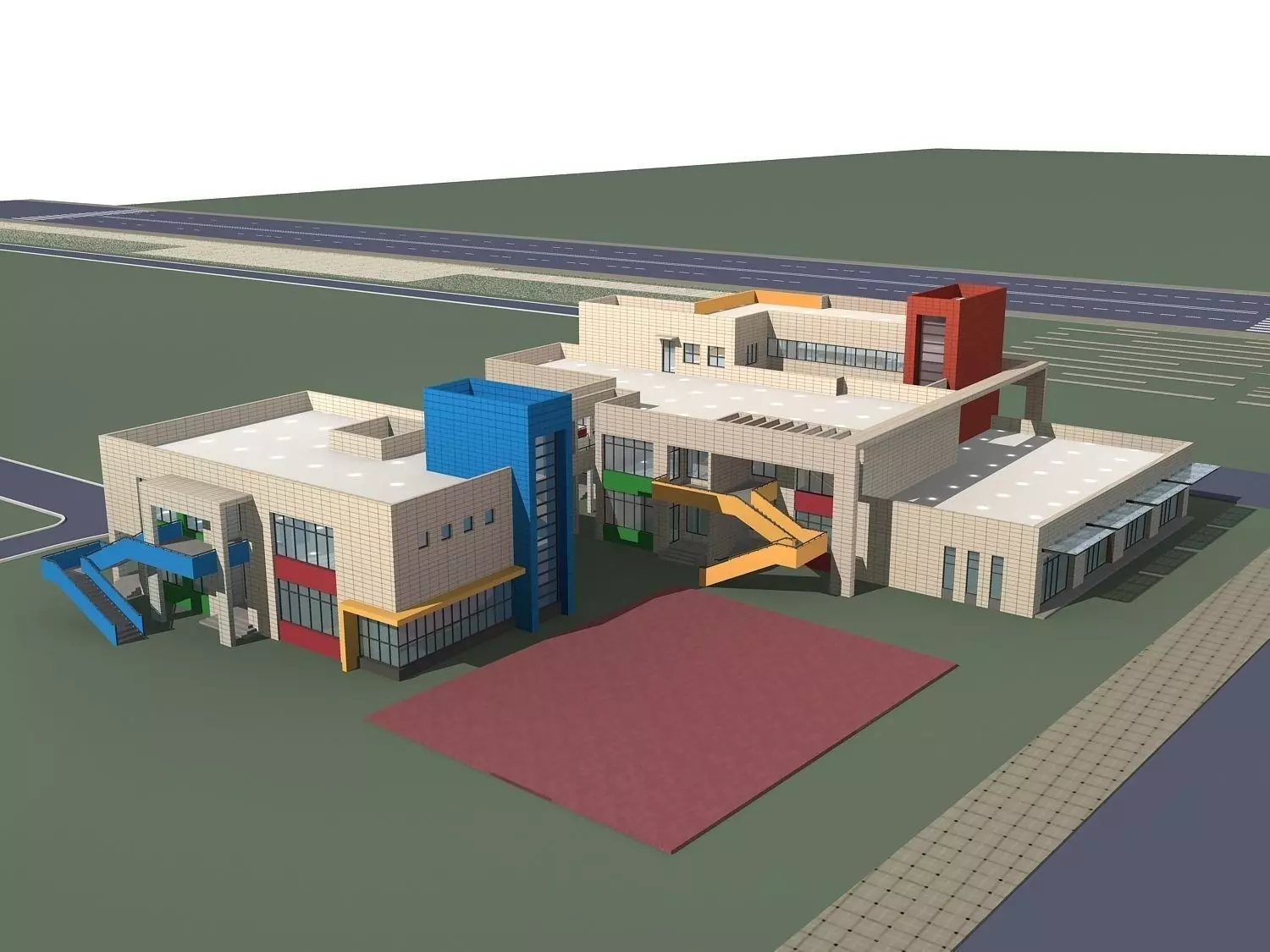 School Building 3D model_0