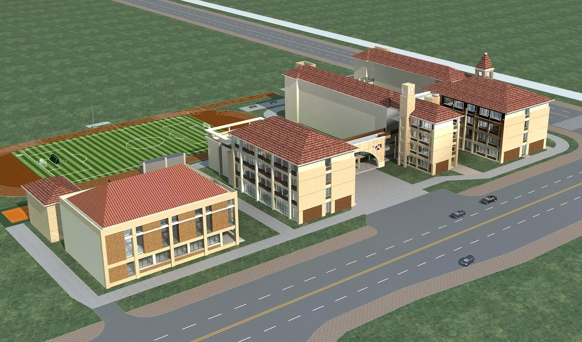 School Building 3D model_0