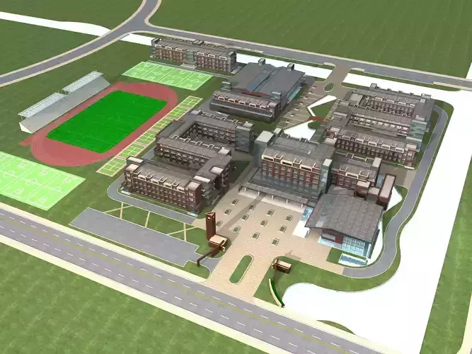 School Building 3D model