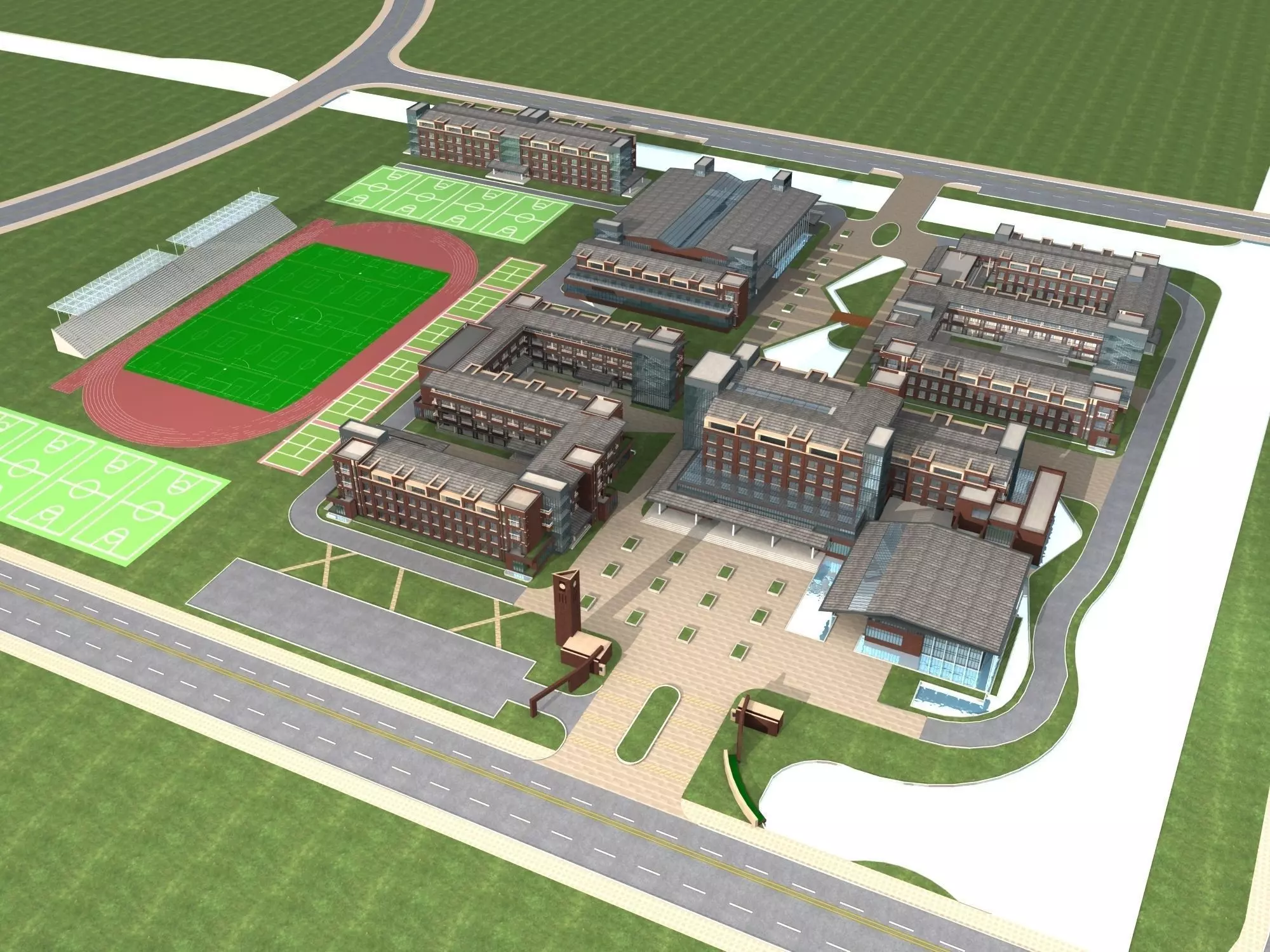 School Building 3D model_0