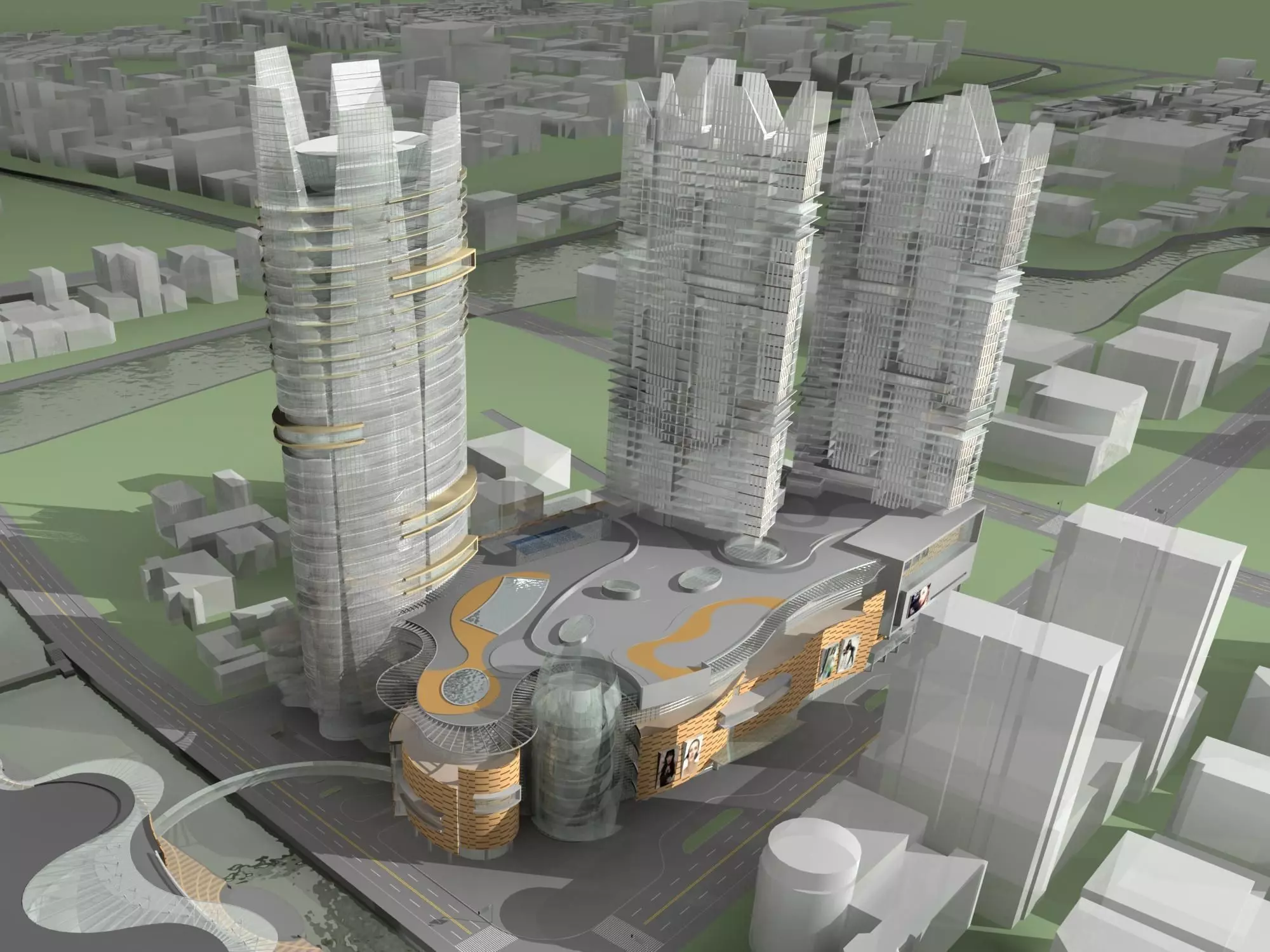 Commercial Building 3D model_0