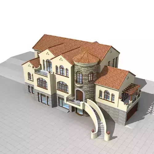 Villa house with stairs