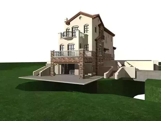 Villa house on side of road