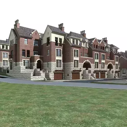 Villa brick building on grassy lot