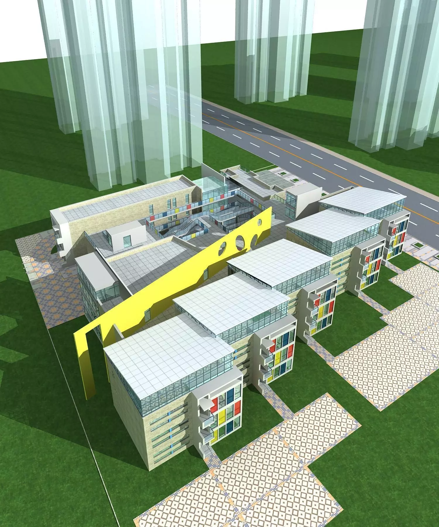 School Building 3D model_0