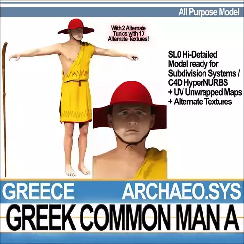 Ancient Greek Common Man A 3D model