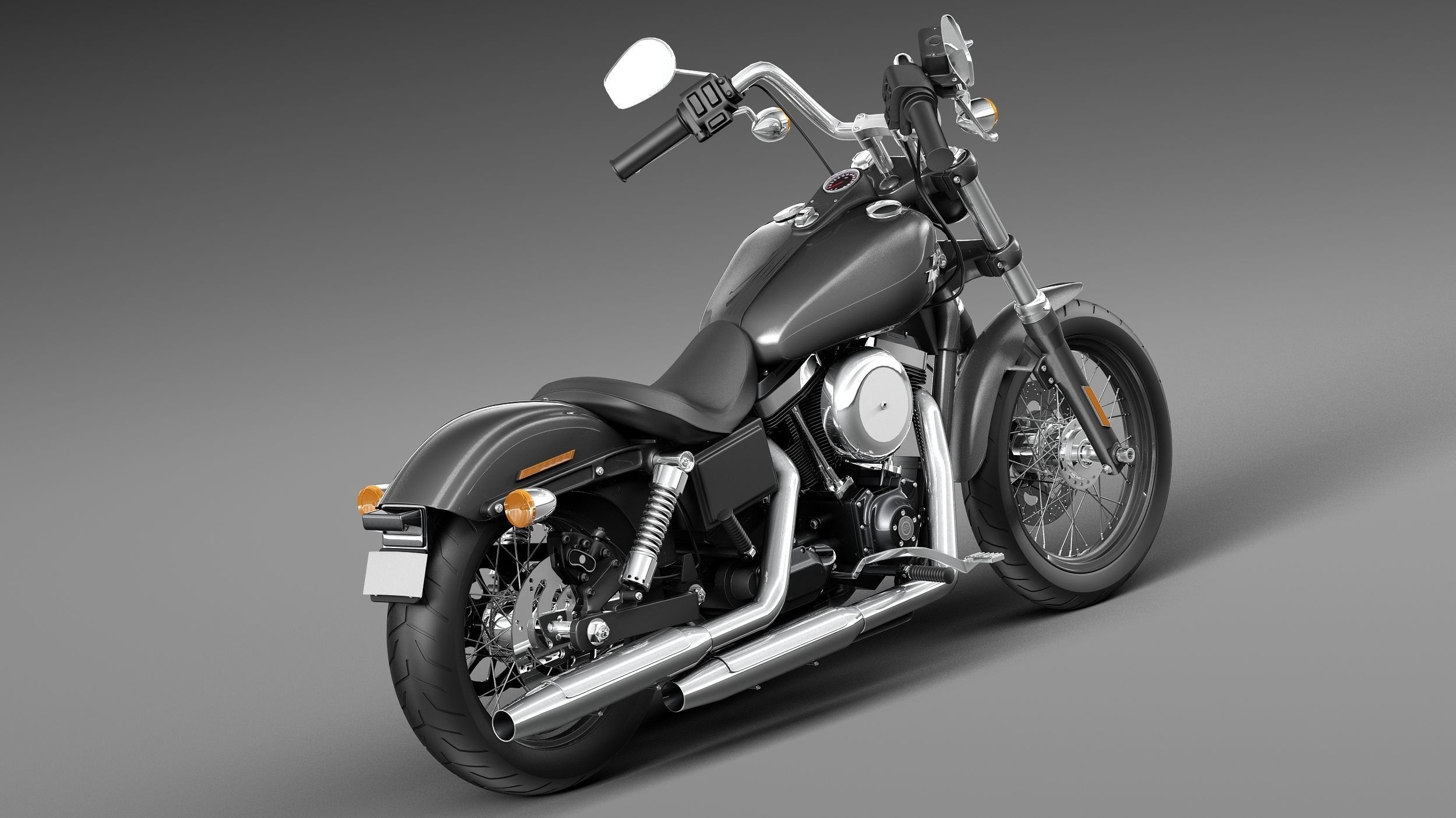 Harley-Davidson Sportster Dyna Street Bob 2015 3D model_4