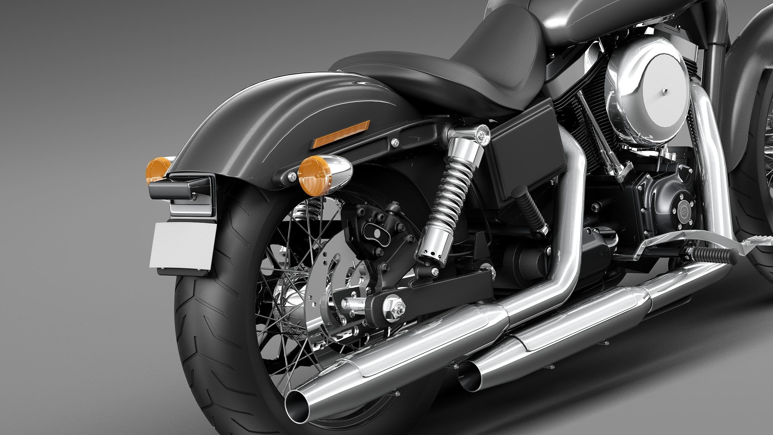 Harley-Davidson Sportster Dyna Street Bob 2015 3D model_3