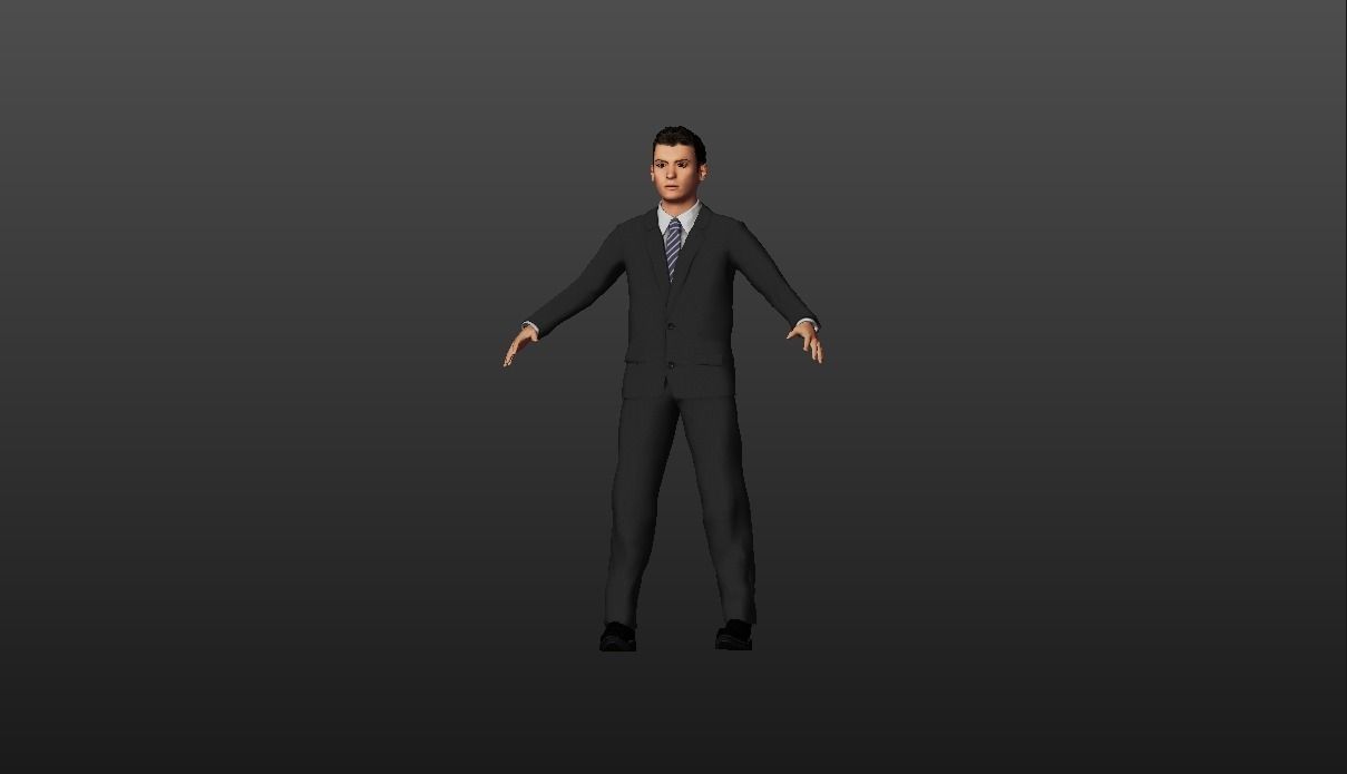 Young Man Low-poly 3D model_0