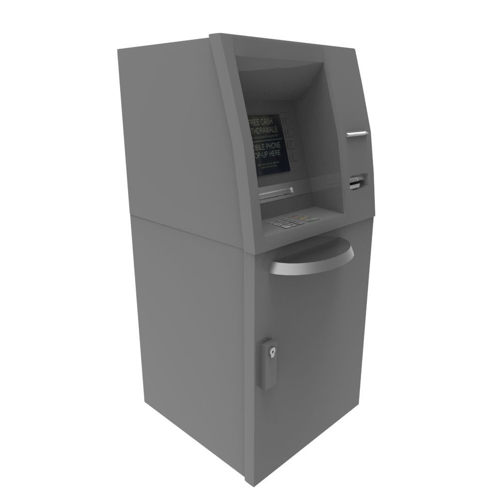 Cash Machine ATM Low-poly 3D model_3