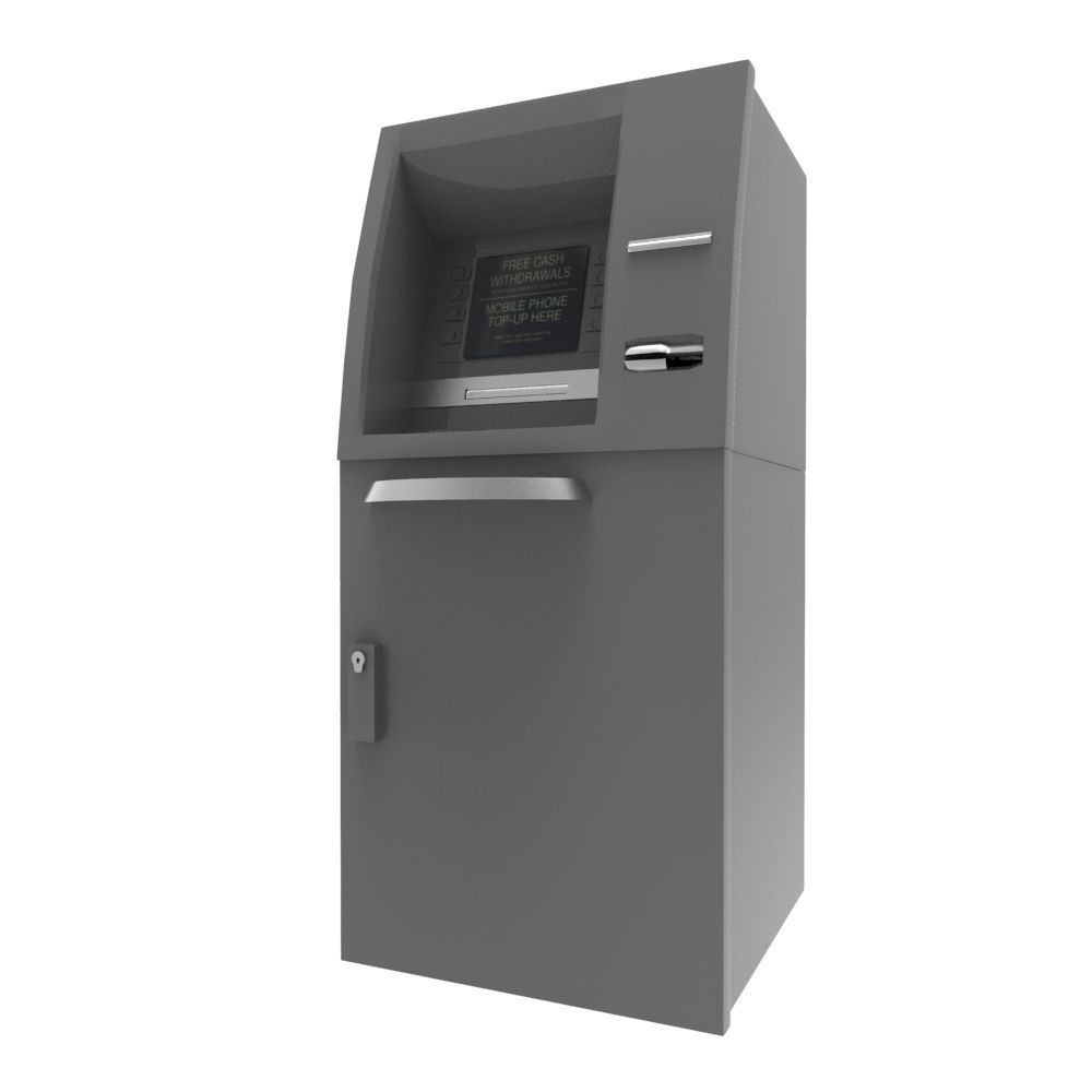 Cash Machine ATM Low-poly 3D model_2