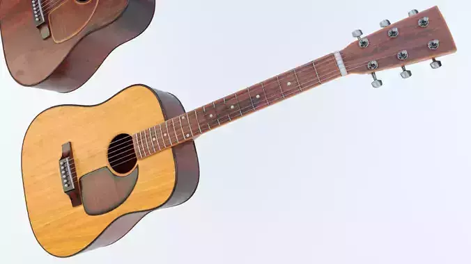 Guitar acoustic Low-poly 3D model