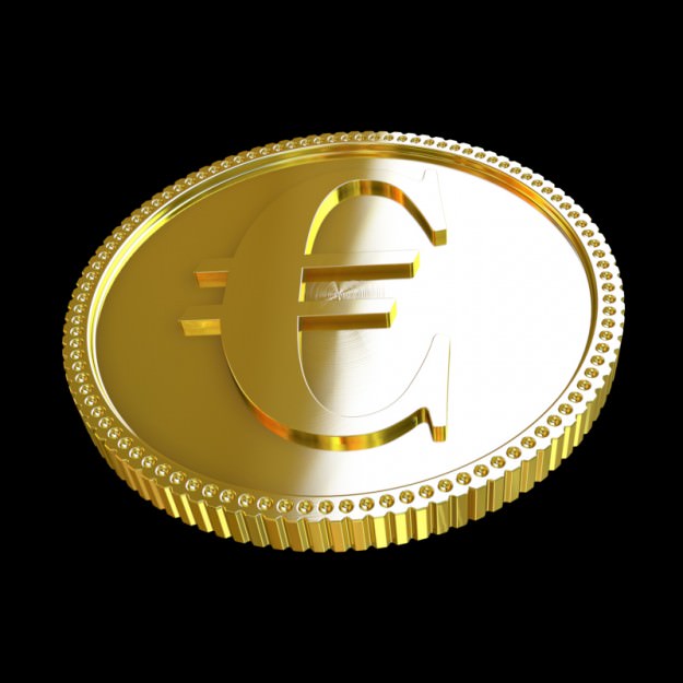 Euro Golden Coin 3D model_1