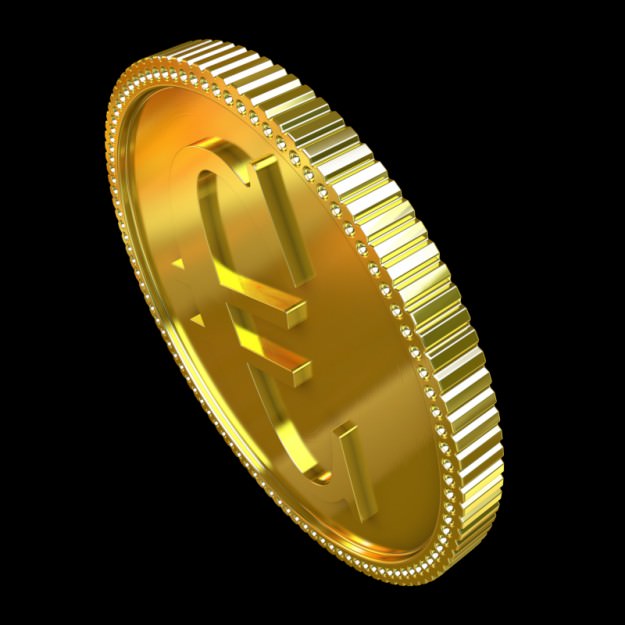 Euro Golden Coin 3D model_2