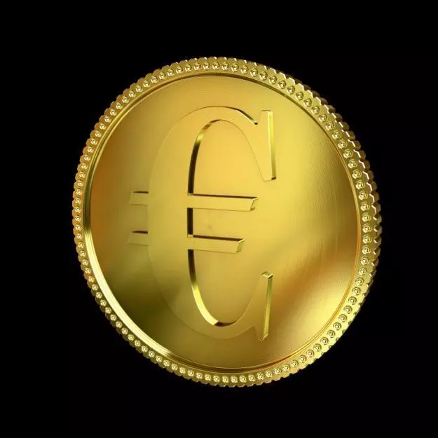 Euro Golden Coin 3D model_0