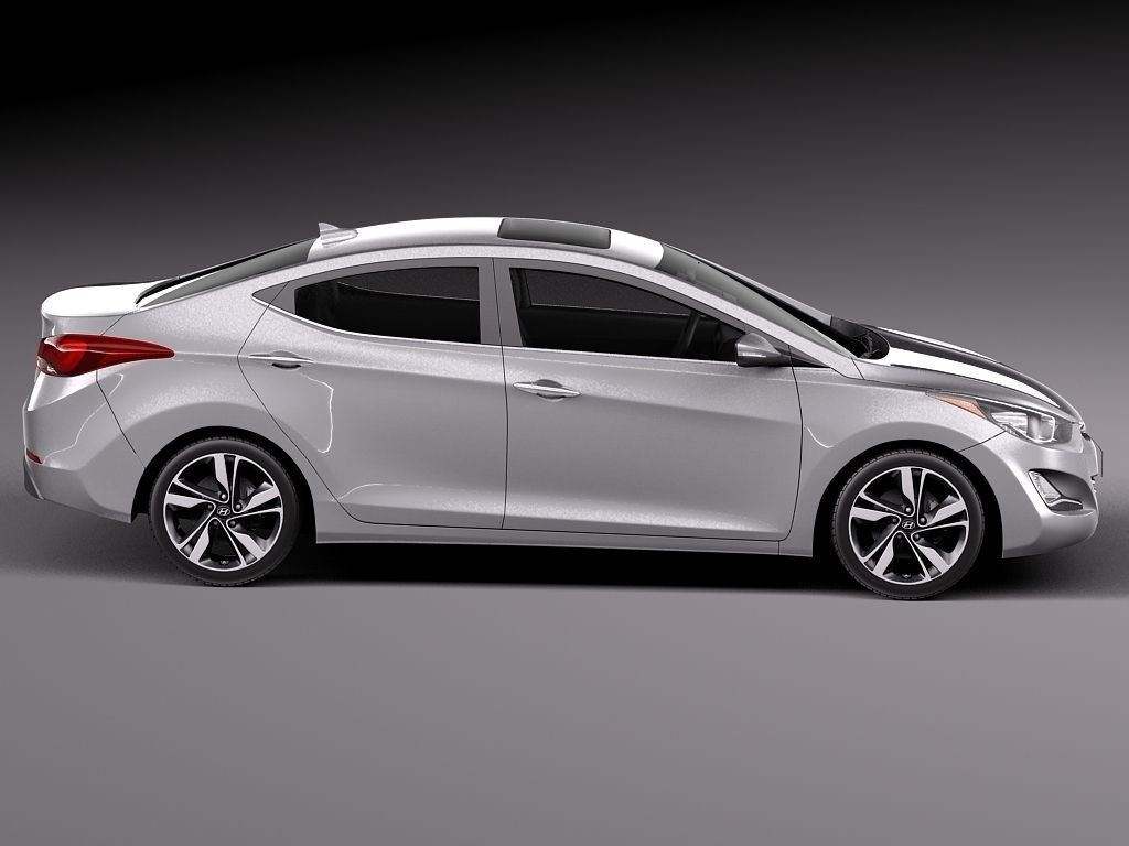 Hyundai Elantra Sedan 2014 3D Model .max .obj .3ds .fbx