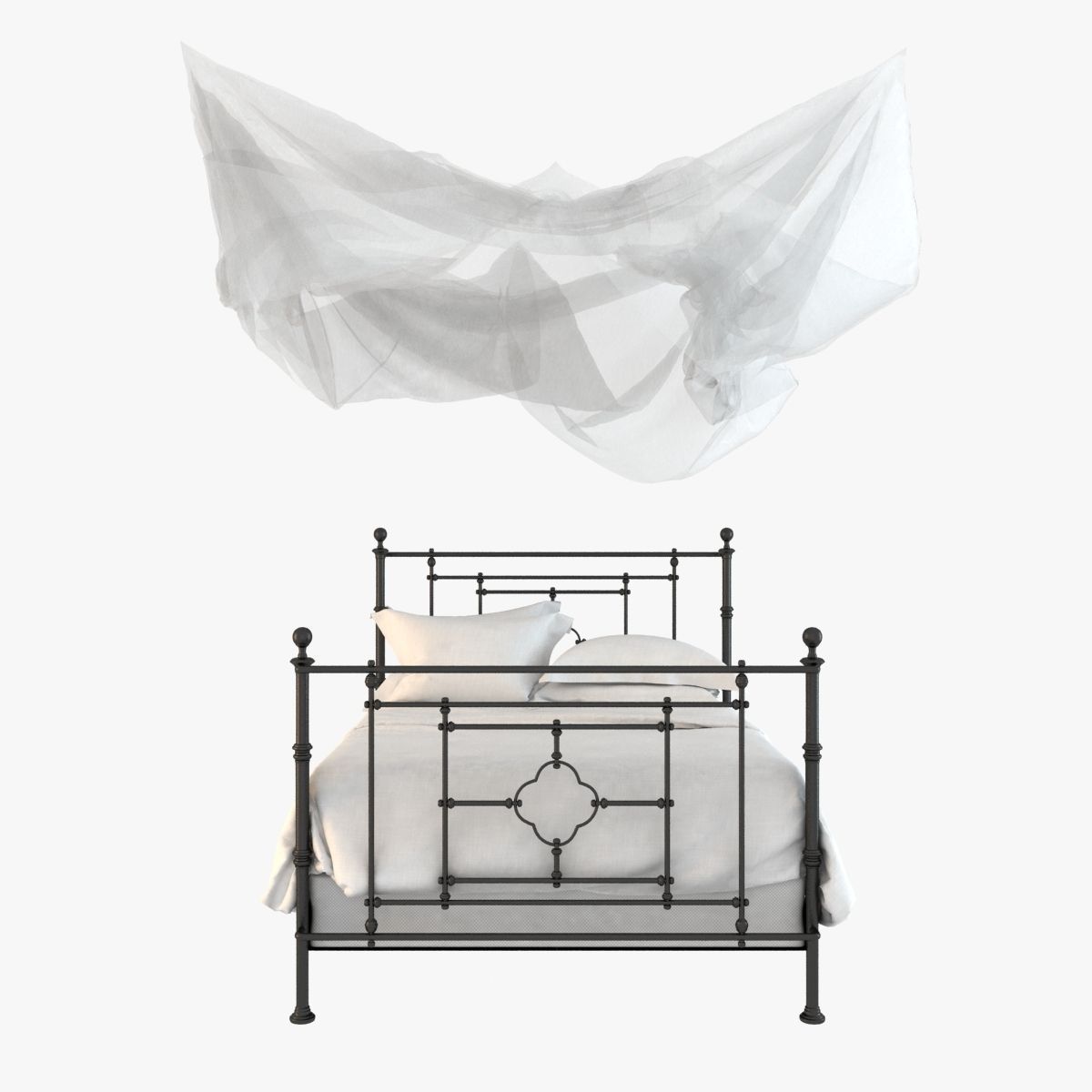 Restoration Hardware QUATREFOIL IRON BED 3D model CGTrader