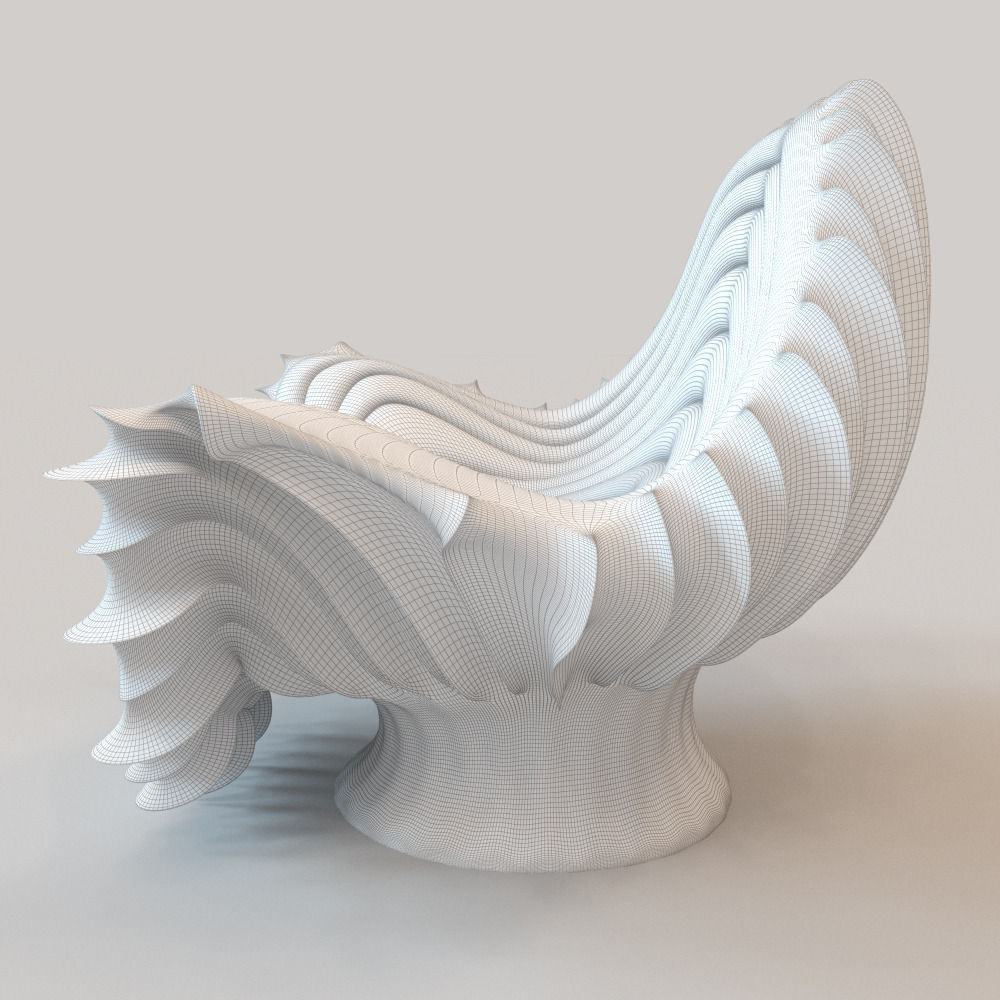 Jellyfish armchair 3D model_7