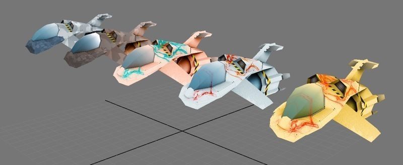 Rebel Spaceships Low-poly 3D model_7