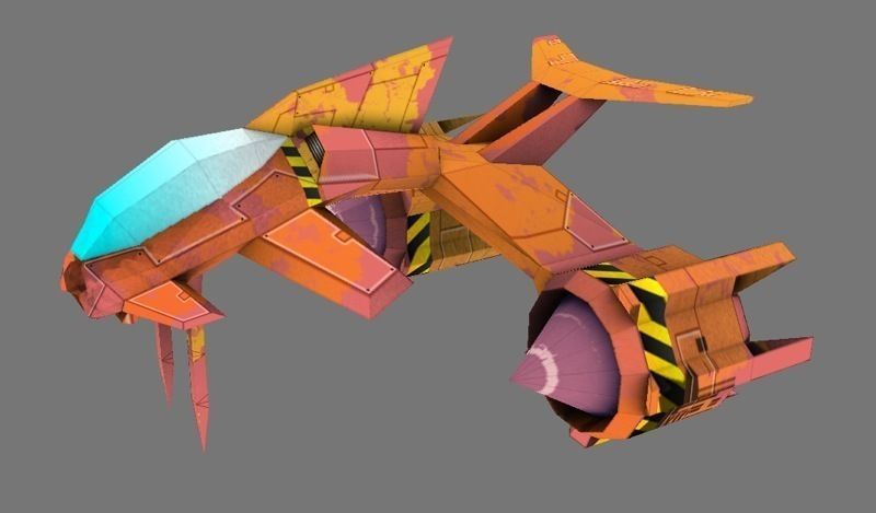 Rebel Spaceships Low-poly 3D model_11