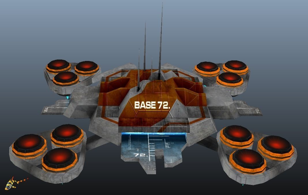 Base 72 Low-poly 3D model_1