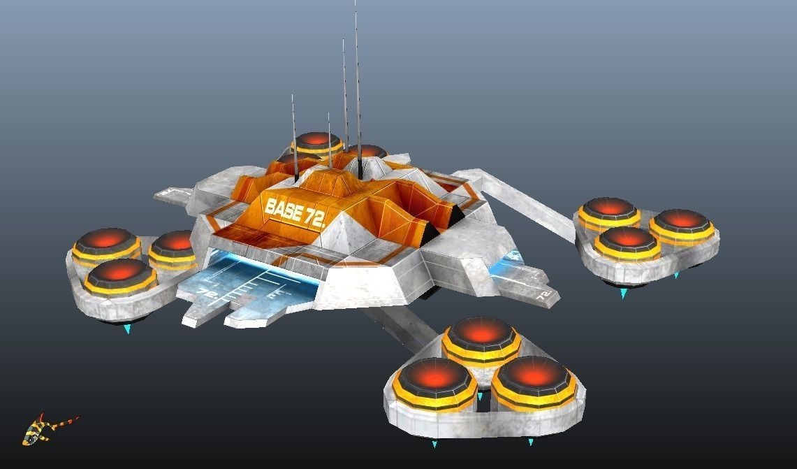 Base 72 Low-poly 3D model_0