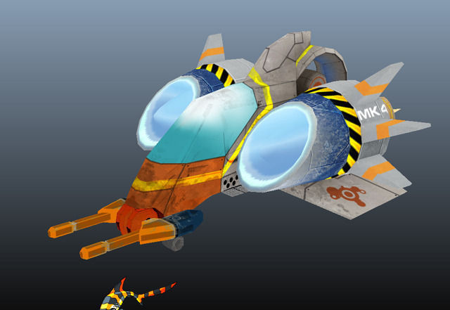 Advanced Gunship Low-poly 3D model_11