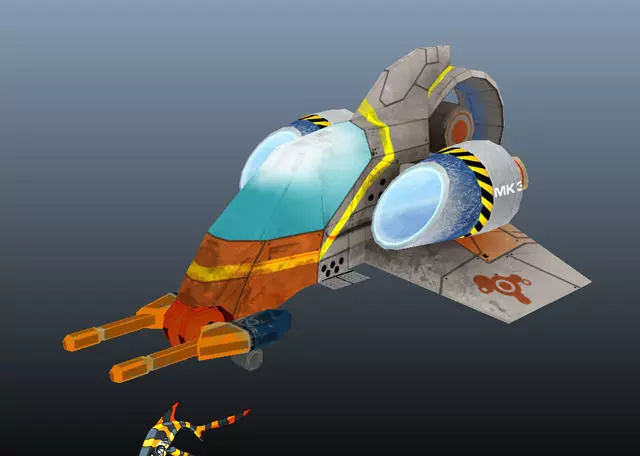 Advanced Gunship Low-poly 3D model_0